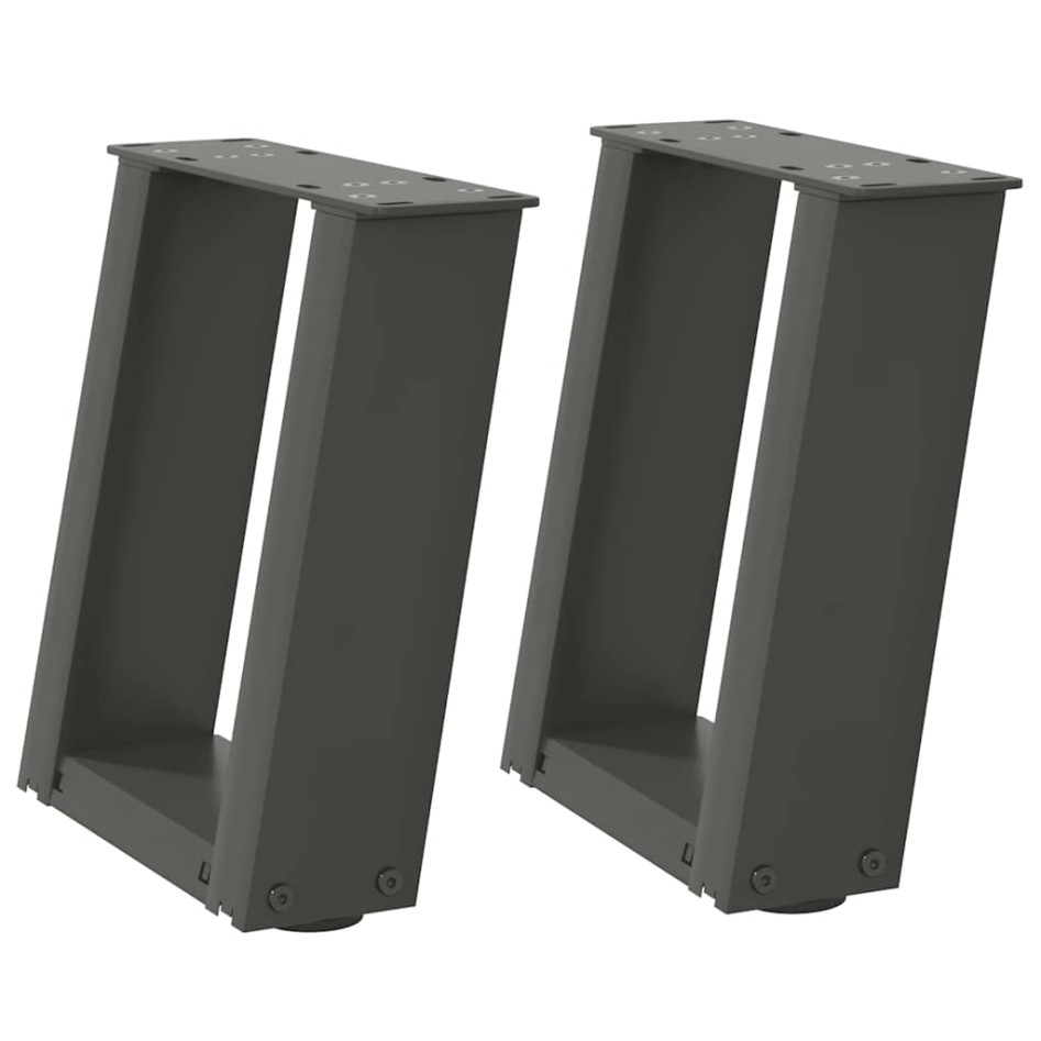 Patas de mesa centro forma U 2uds acero antracita 30x(30-31)