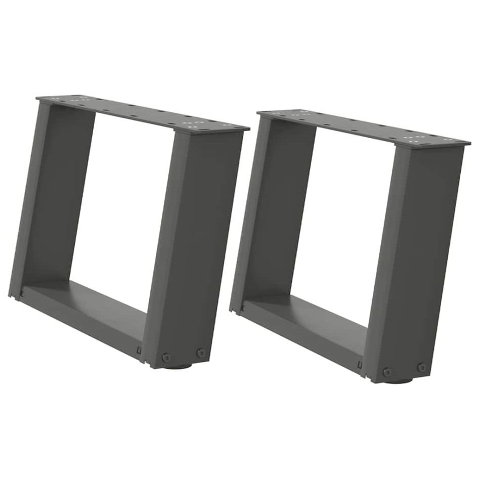 Patas de mesa centro forma U 2uds acero antracita 50x(30-31)