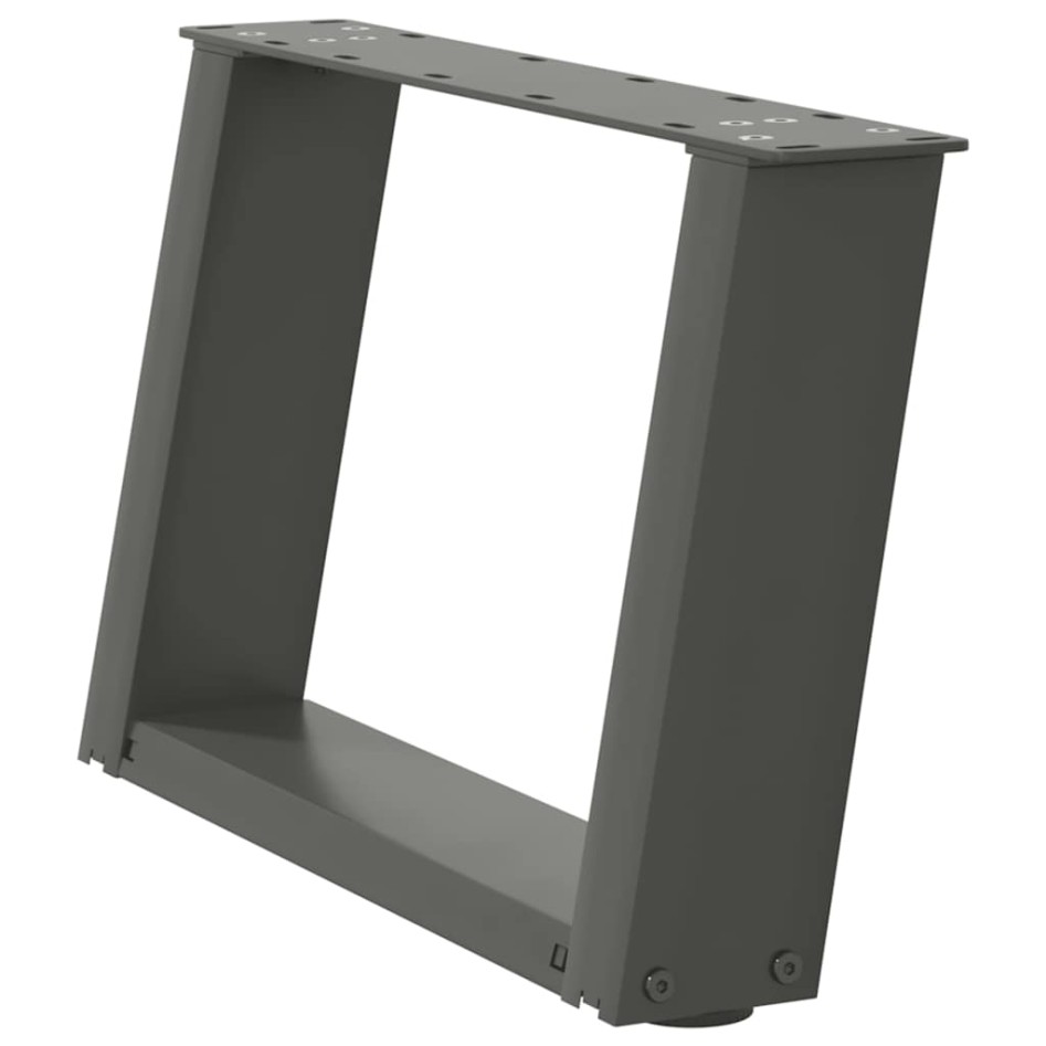 Patas de mesa centro forma U 2uds acero antracita 50x(30-31)