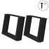 Patas de mesa de centro forma U 2uds acero negro 50x(30-31)