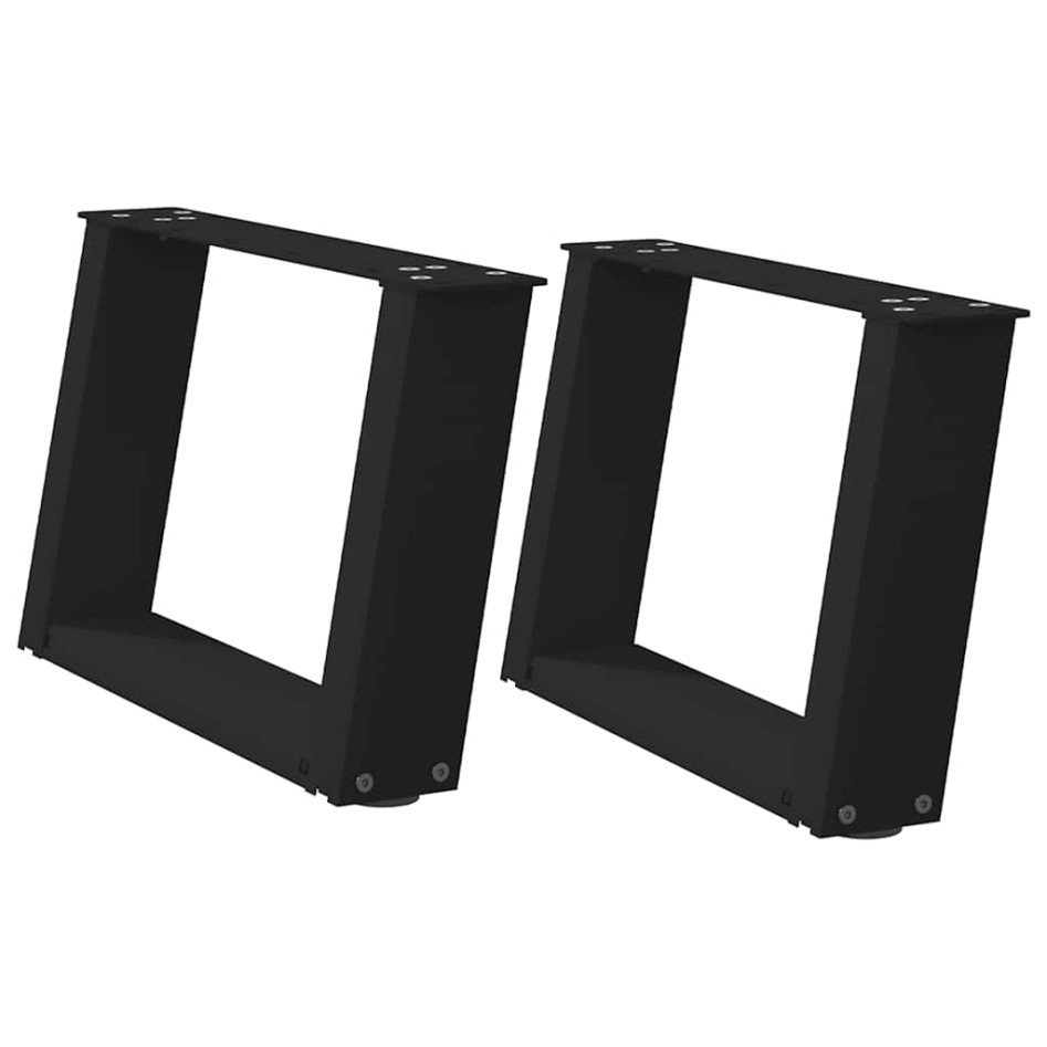Patas de mesa de centro forma U 2uds acero negro 50x(30-31)