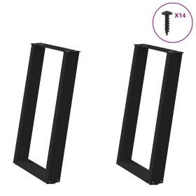 Patas para mesa comedor forma U 2uds acero negro