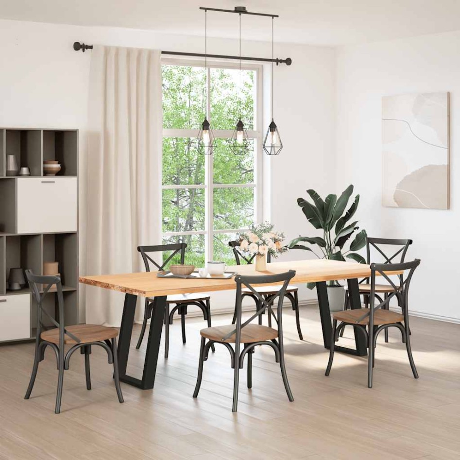 Patas para mesa comedor forma U 2uds acero negro