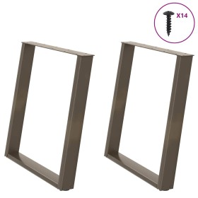 Patas para mesa comedor forma U 2uds acero natural