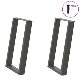 Patas para mesa comedor forma U 2uds antracita 60x(72-73)