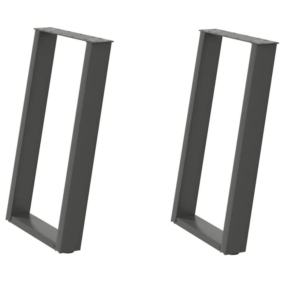 Patas para mesa comedor forma U 2uds antracita 60x(72-73)