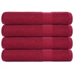 Toallas 4 uds 100% algodón burdeos 100x200 cm 600 gsm