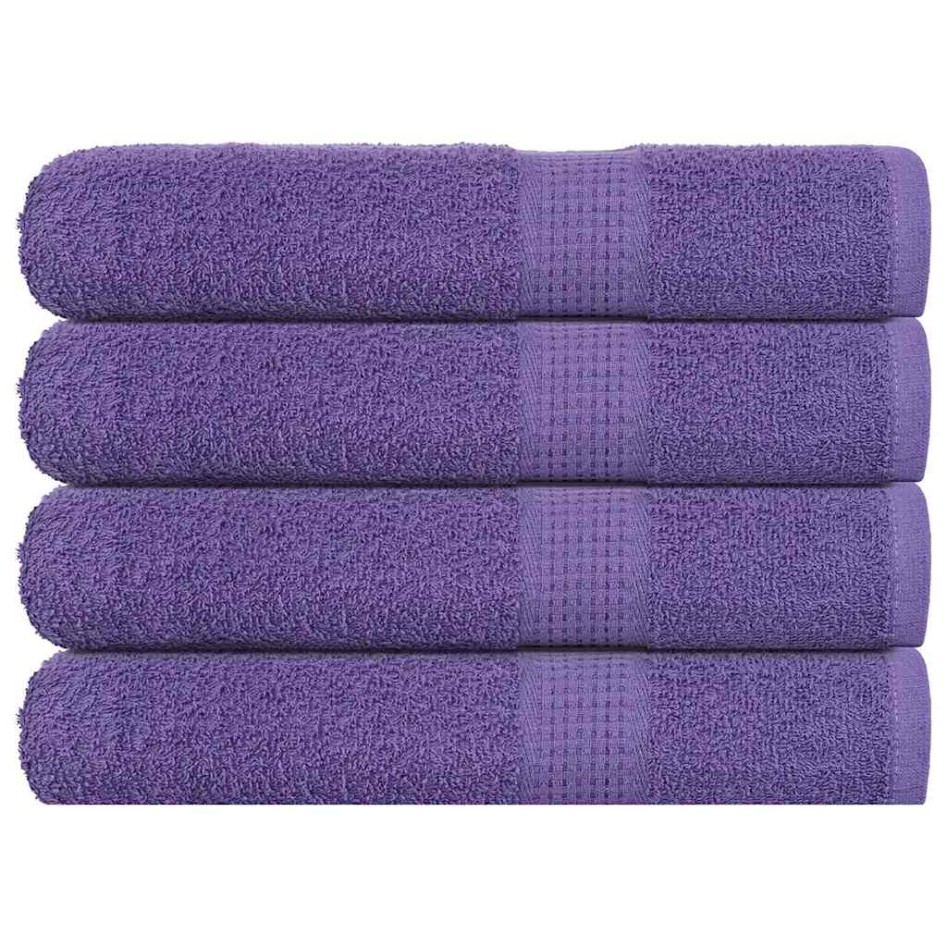 Toallas de sauna 4 uds 100% algodón morado 80x200 cm 360