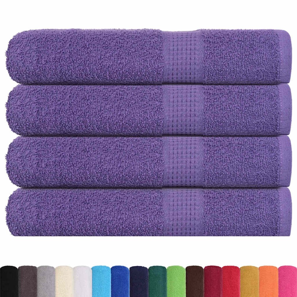 Toallas de sauna 4 uds 100% algodón morado 80x200 cm 360