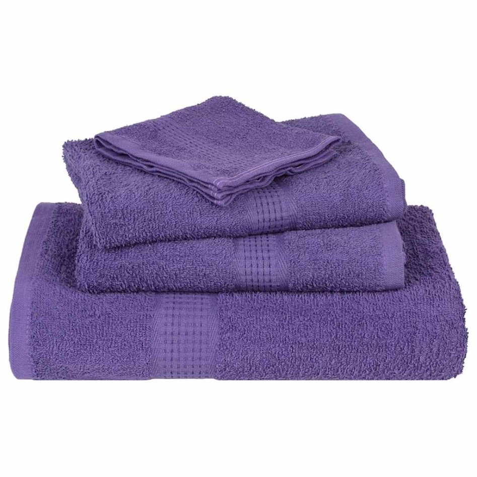 Toallas de sauna 4 uds 100% algodón morado 80x200 cm 360
