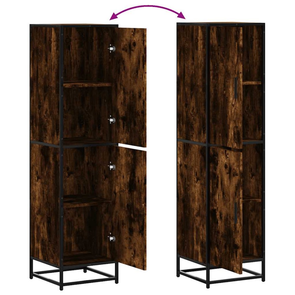 Aparador alto madera de ingeniería y metal 35,5x35x139