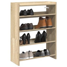 Mueble zapatero madera contrachapada roble sonoma 60x25x81