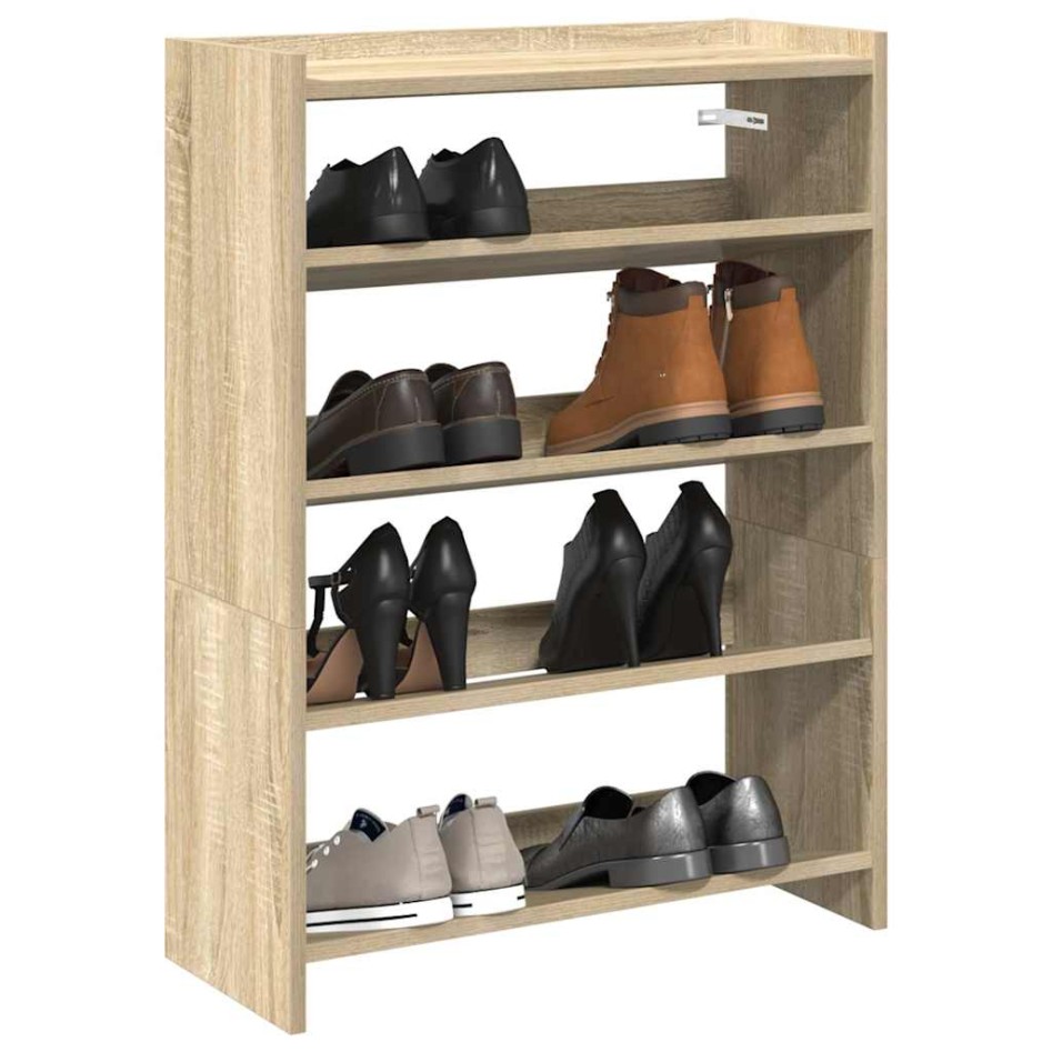 Mueble zapatero madera contrachapada roble sonoma 60x25x81