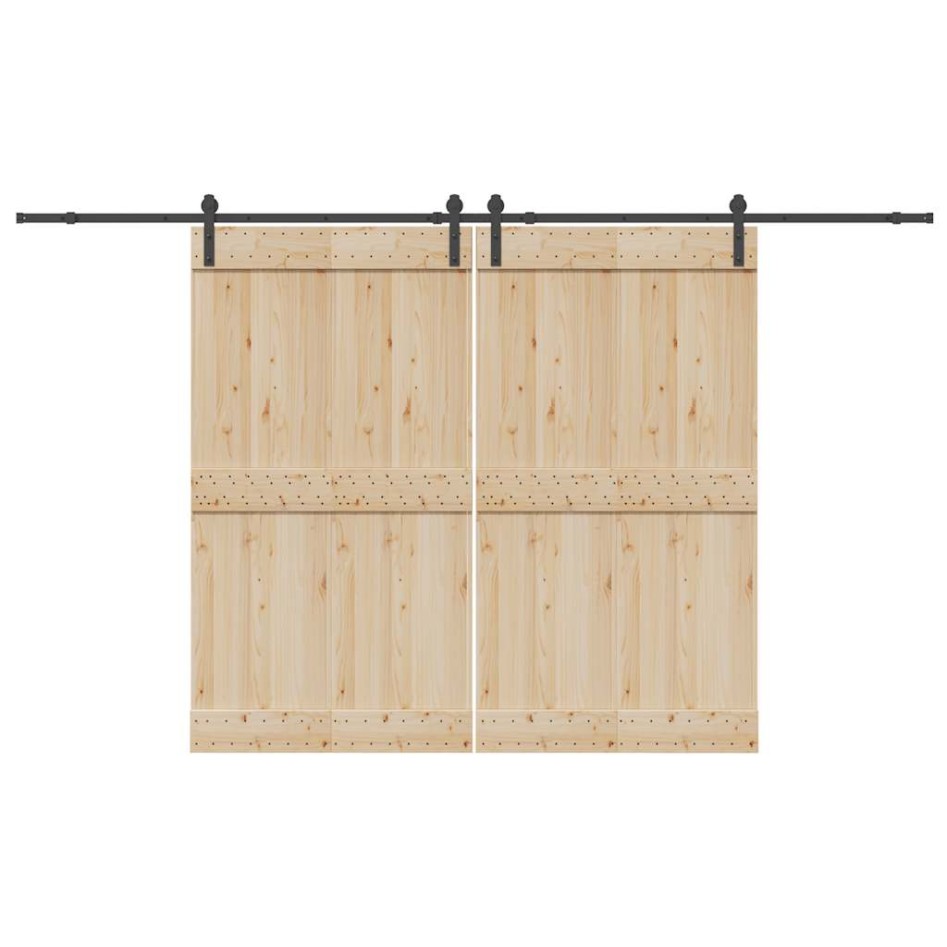 Kit de herrajes para puertas correderas acero negro 366