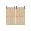 Kit de herrajes para puertas correderas acero negro 366 cm