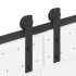 Kit de herrajes para puertas correderas acero negro 366