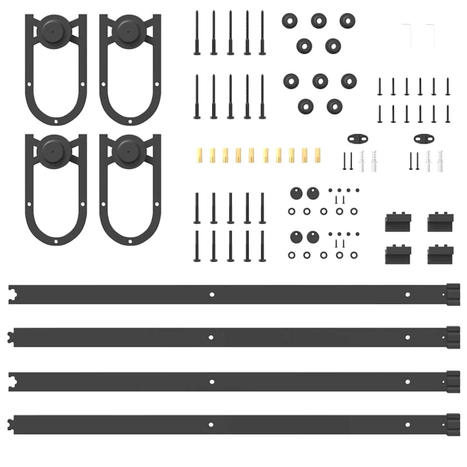 Kit de herrajes para puertas correderas acero negro 400