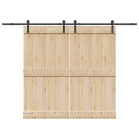 Kit de herrajes para puertas correderas acero negro 427