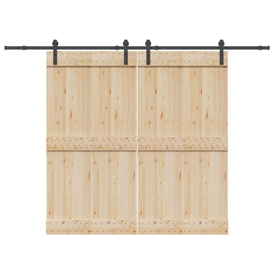 Kit de herrajes para puertas correderas acero negro 427