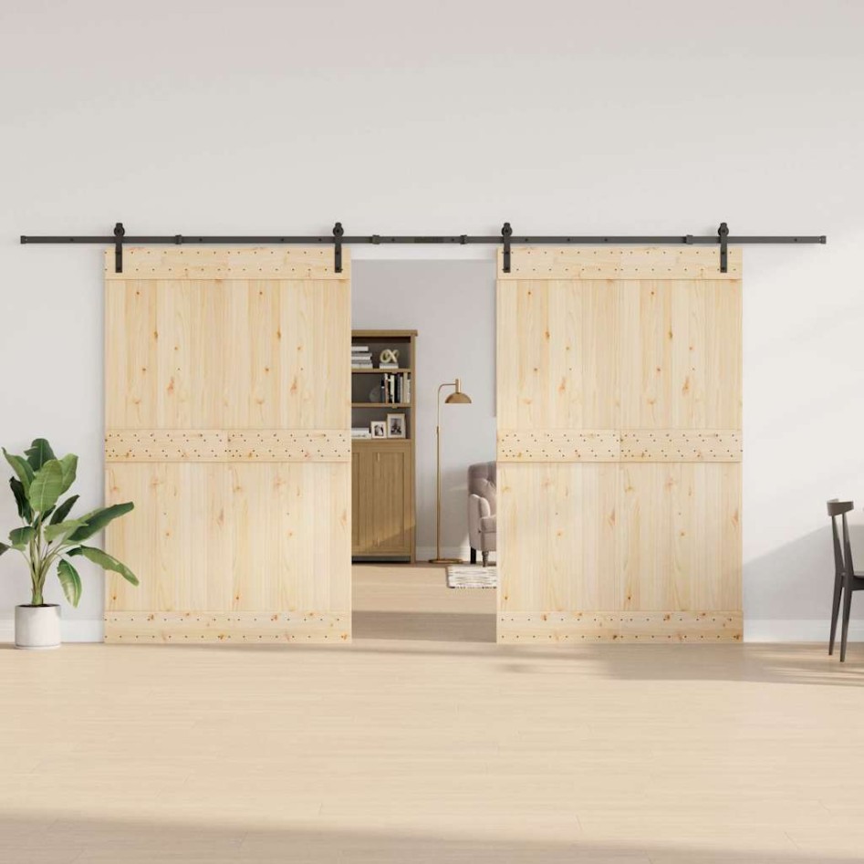 Kit de herrajes para puertas correderas acero negro 427