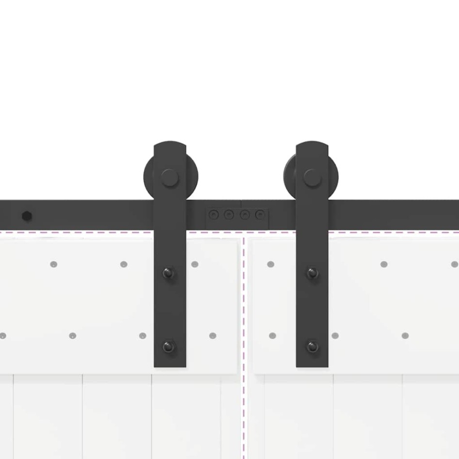 Kit de herrajes para puertas correderas acero negro 427