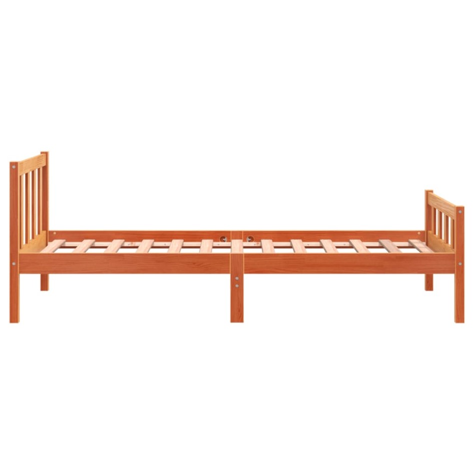 Estructura de cama sin colchón madera maciza marrón 75x190