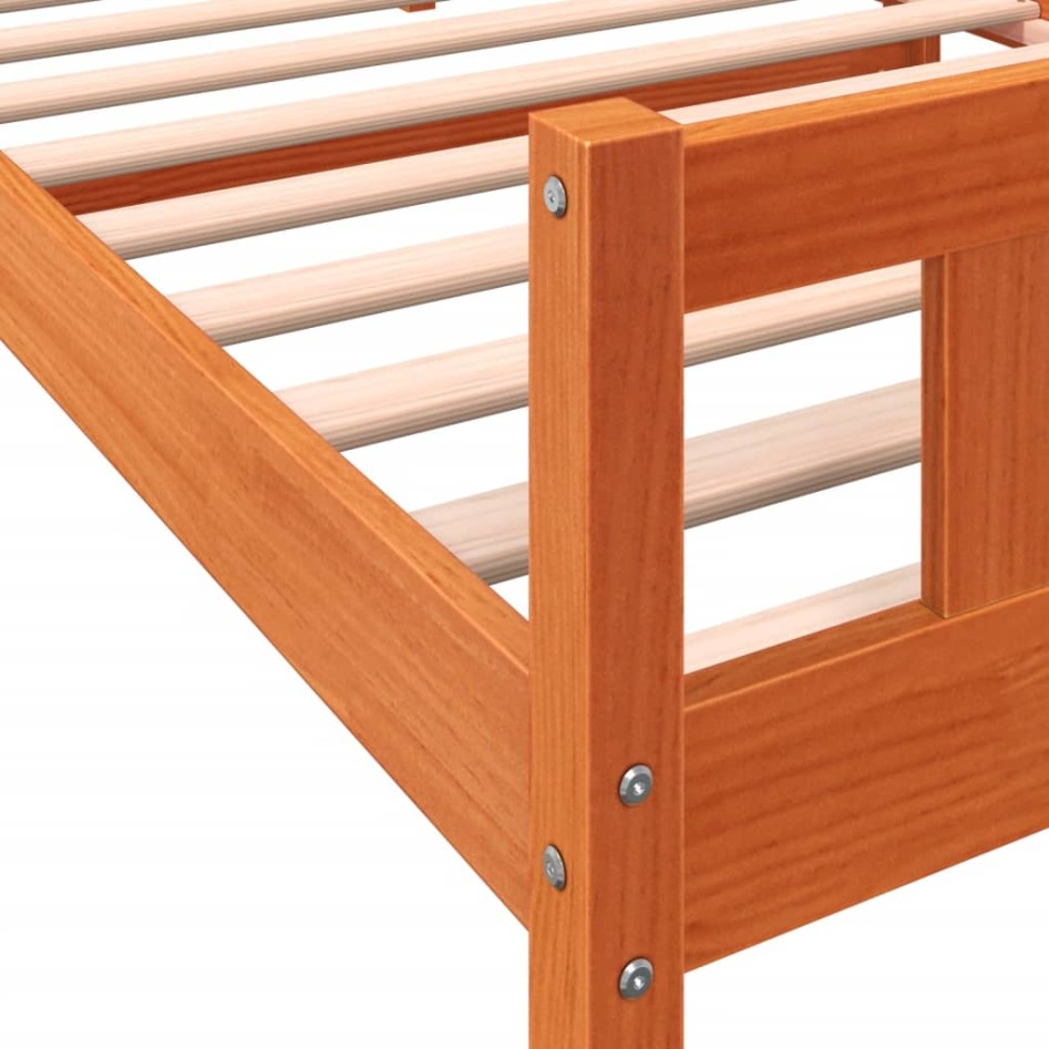 Estructura de cama sin colchón madera maciza marrón 75x190