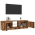 Mueble TV luces LED madera ingeniería envejecida 120x30x36