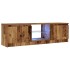 Mueble TV luces LED madera ingeniería envejecida 120x30x36