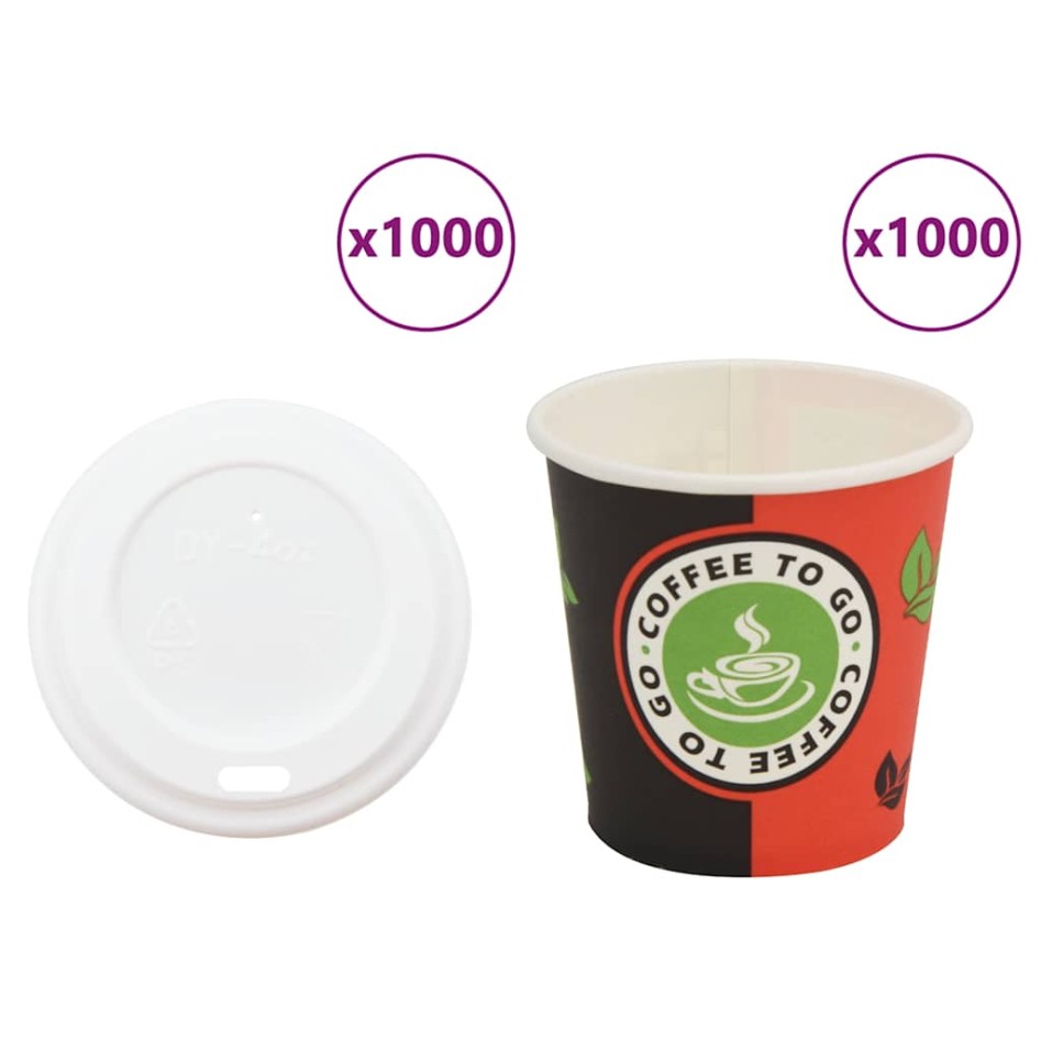 Vasos de café de papel con tapa 1000 uds 4oz