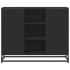 Aparador de madera de ingeniería negro 92x35x76