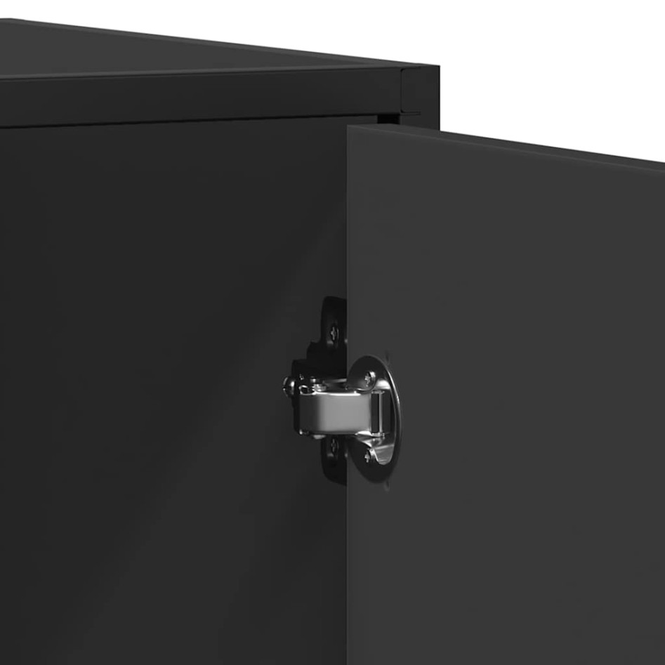 Aparador de madera de ingeniería negro 92x35x76