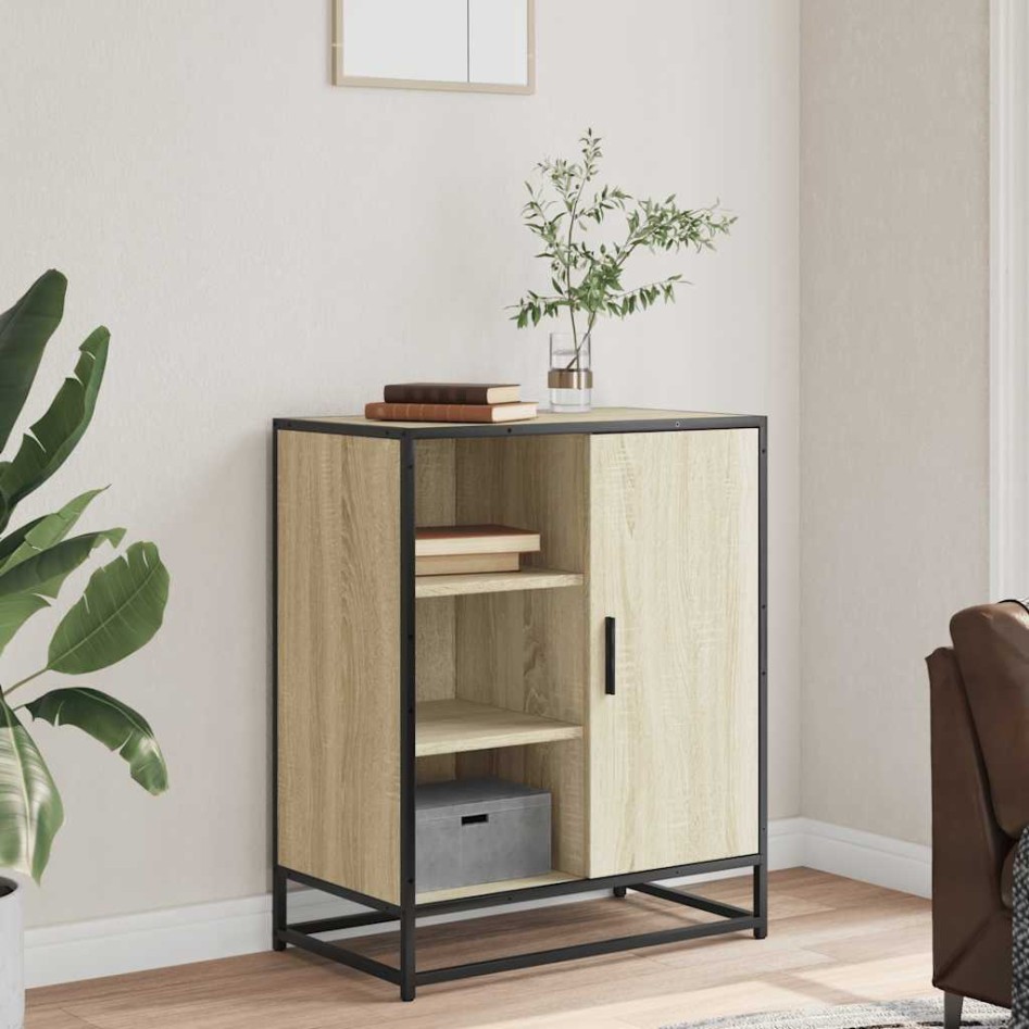 Aparador de madera contrachapada roble sonoma 62x35x76