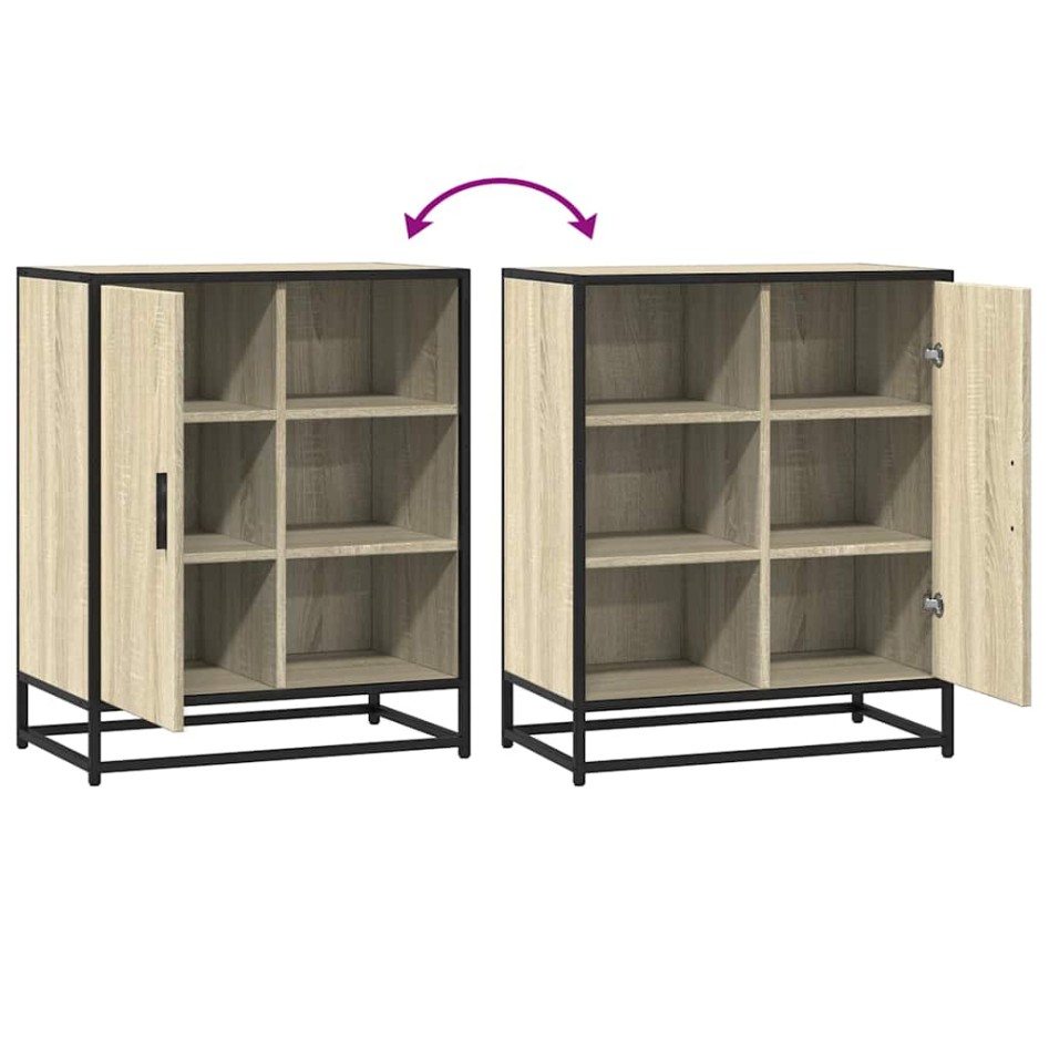 Aparador de madera contrachapada roble sonoma 62x35x76