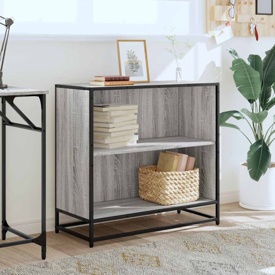 Estantería madera de ingeniería color gris sonoma 80,5x35x76