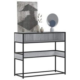 Mesa consola madera de ingeniería gris Sonoma 90x35x80