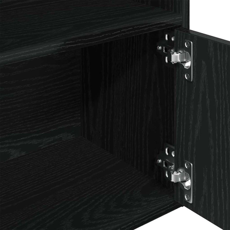 Estantería de madera de ingeniería roble negro 31x24x127