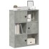 Estantería de madera de ingeniería gris hormigón 60x24x76,5
