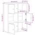 Estantería de madera de ingeniería gris hormigón 60x24x76,5