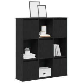 Estantería de madera de ingeniería roble negro 89x24x101,5