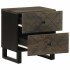 Mesita de noche de madera maciza de mango negra 40x33x46