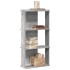 Librería de 3 niveles madera gris hormigón 60x30x120
