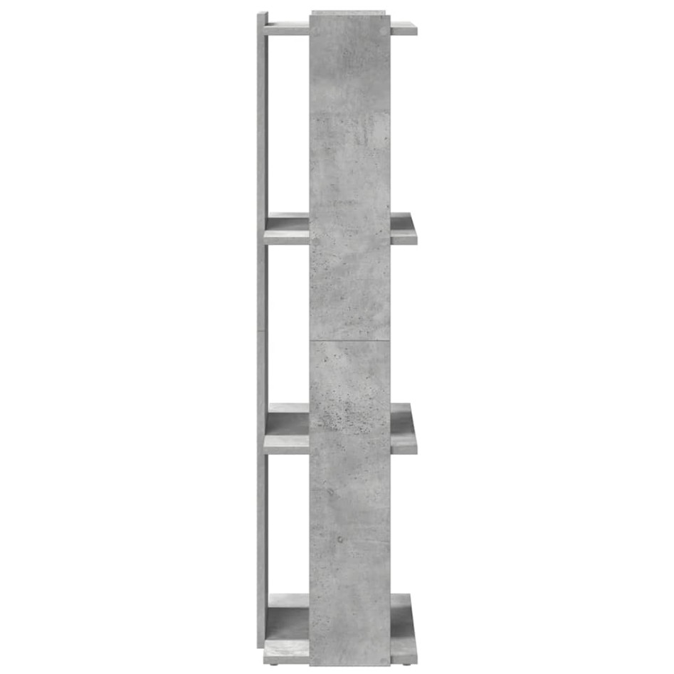 Librería de 3 niveles madera gris hormigón 60x30x120