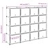 Estantería de cubos con 16 compartimentos y puertas PP