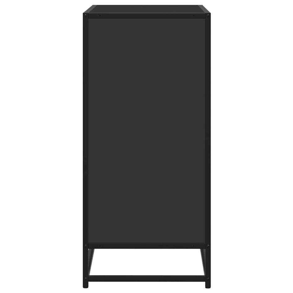 Aparador de madera de ingeniería y metal negro 68x35x76