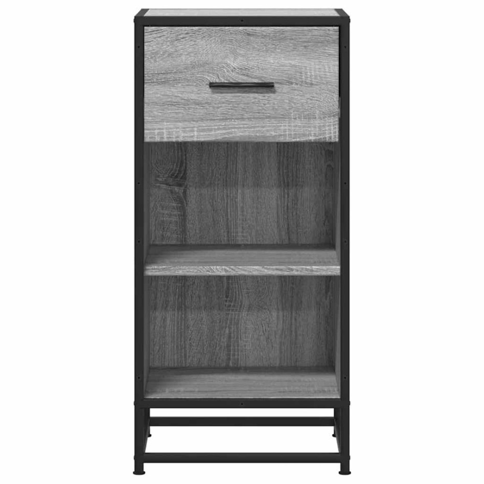 Aparador madera ingeniería y metal gris Sonoma 35,5x35x76