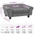 Sofá para perros felpa gris oscuro 72x45x30