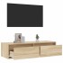 Mueble de TV con luces LED roble sonoma 100X35,5x25
