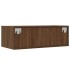 Mueble de TV con luces LED roble marrón 75x35,5x25