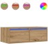 Mueble de TV con luces LED roble artisan 75x35,5x25